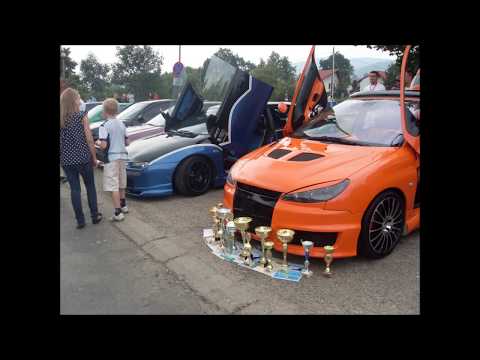 Limanowa 2010 Zlot tuningowy Wojna Północ Południe palenie gumy