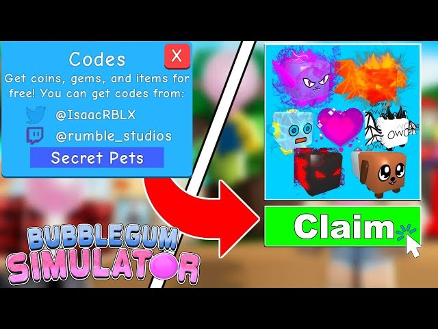 How To Get Free Pets In Bubblegum Simulator - new twitter pet code roblox bubblegum simulator codes