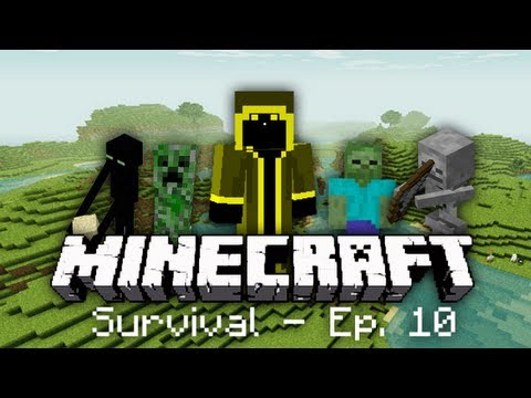 Minecraft Survival Let's Play Ep. 10 "Bridge Building & Creeping in the Woods O_O"