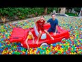Five Kids Raining Colored Ball Pits Balls Funny Challenges With Vania And Mania