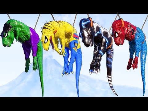 New T-Rex Army vs Indominus Rex Squad - 4v4 Dino Battle for Jurassic World Evolution 2