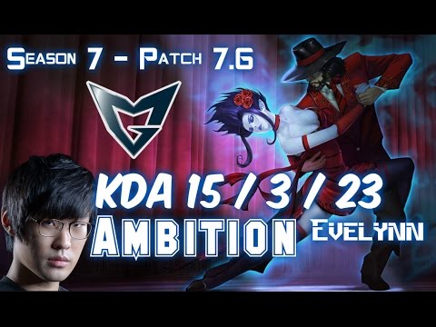SSG Ambition EVELYNN vs LEE SIN Jungle - Patch 7.6 KR Ranked