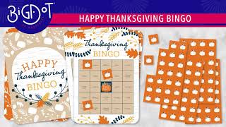 Happy Thanksgiving Bingo Cards Game Idea - Fall Harvest Party Bingo Game | Big Dot of Happiness