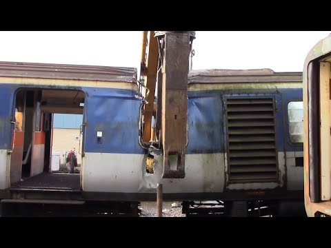Shredding A Train For Recycling Watch As The Train Gets Cut In Half