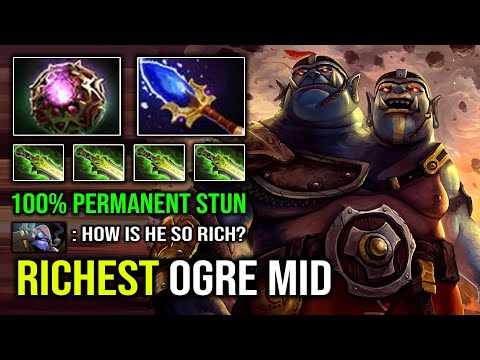 The Richest Ogre Magi Mid 8Min Multi Midas 100% Permanent Stun Unlimited Skill Spam Dota 2