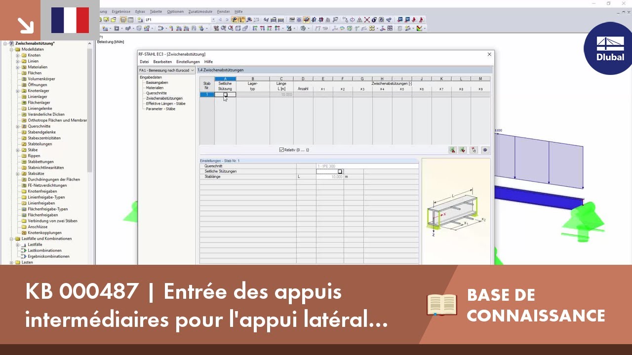 KB 000487 | Entrée des maintiens latéraux intermédiaires pour l&#39;appui latéral des barres et des ensembles de barres