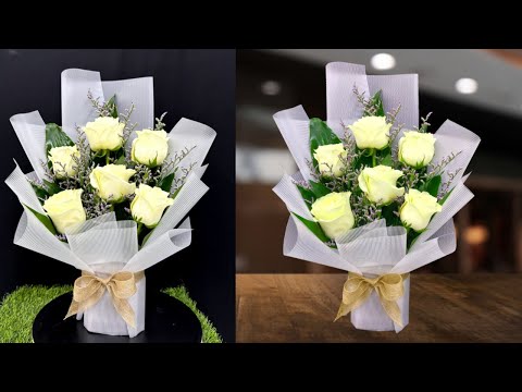6 Rose Bouquet By Using Floral Fome | 6 Rose Bouquet | Flower Bouquet | How To Make Bouquet | Flower