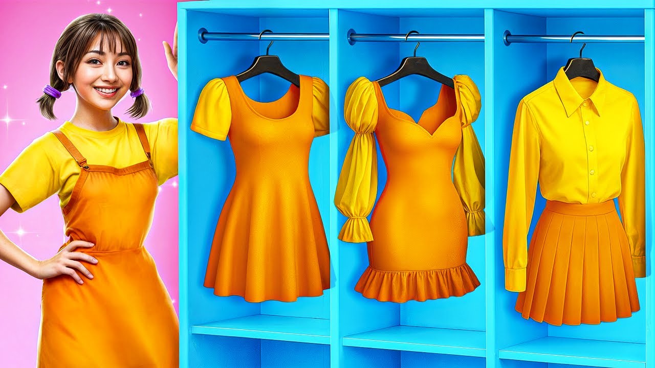 イカゲームの人形になろう！ 怖いけど楽しいメイクに挑戦！