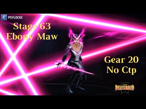 Lv. 70 Psylocke (X-Men Disassembled) vs Stage 63 Ebony Maw World Boss Ultimate - Marvel Future Fight