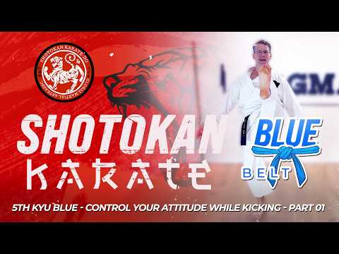 Shotokan Karate - 5th Kyu Blue Belt - Control Your Attitude While Kicking (Part 1) thumbnail