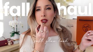 LUXURY HAUL UNBOXING: SOFT GLOW FALL MAKEUP LOOK || HERMES, CELINE, YSL & MORE!