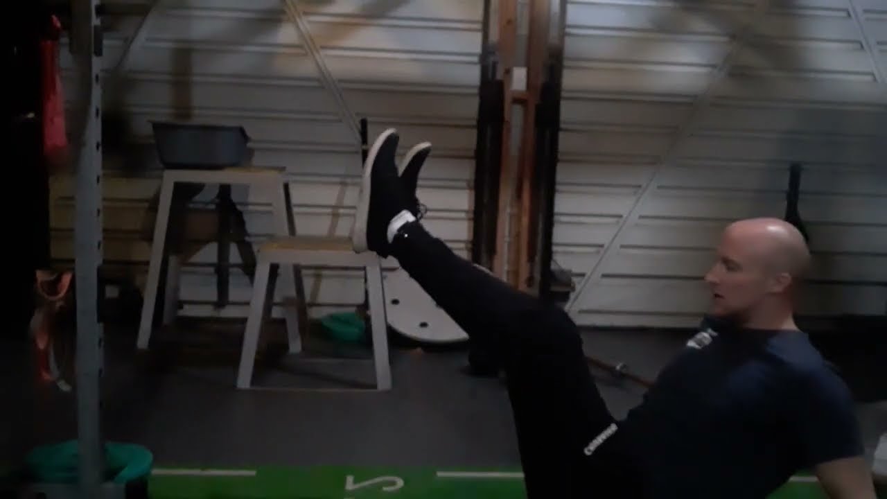 Gym Exercise - Core leg raises rotations