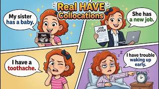 Real HAVE Collocations You Actually Use in Daily English 🇺🇸 45 Practical Sentences #english