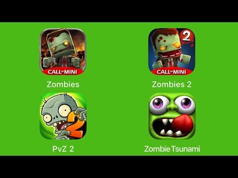 Call of Mini Zombies, Call of Mini Zombies 2, Plants vs Zombies 2, Zombie Tsunami [iOS Gameplay] Video