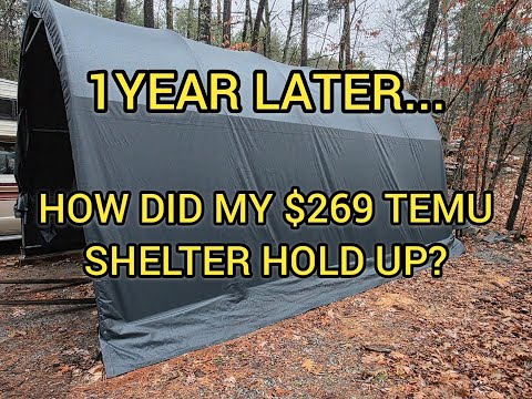 How does it hold up? Temu portable storage shelter 1 year later.