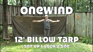 ONEWIND 12' BILLOW TARP...SET UP AND LOOKY-SEE