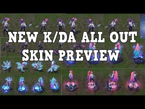 K/DA ALL OUT AKALI, AHRI, EVELYNN, KAISA, SERAPHINE PREVIEW (SKIN SPOTLIGHT) - League of Legends