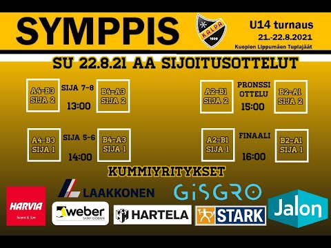 KalPa U14 Symppisturnaus su 22.8 AA sijoitusottelut 13:00 - 16:15