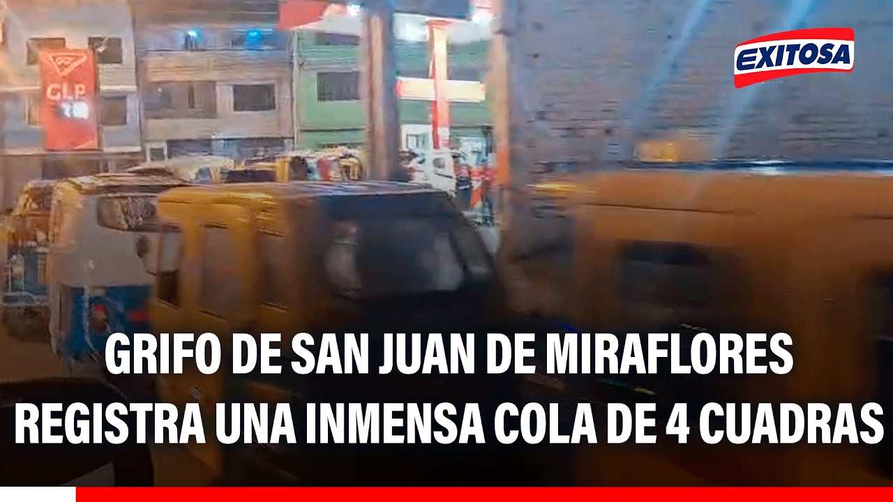 🔴🔵 SJM: Conductores realizan largas colas en el grifo Las Juanas para abastecer sus unidades de GLP