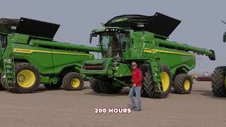 Western ND Harvest Equipment Auction | Lineup of GREEN Combines