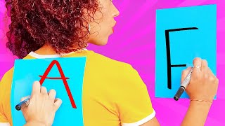 TIPS MENGGAMBAR DAN MEMBUAT KARYA SENI SEKOLAH! || Tantangan Menggambar Lucu oleh 123 GO! GOLD