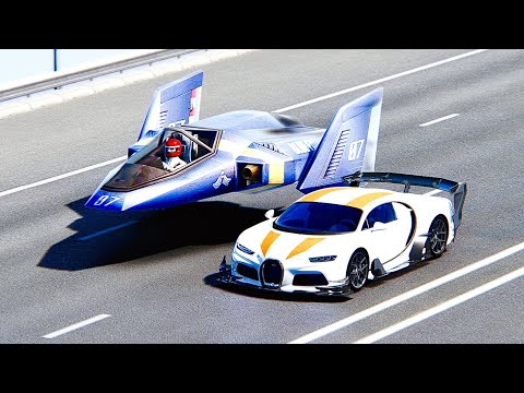 Bugatti Chiron GTR Concept vs Blue Falcon at Drag Race 20 KM