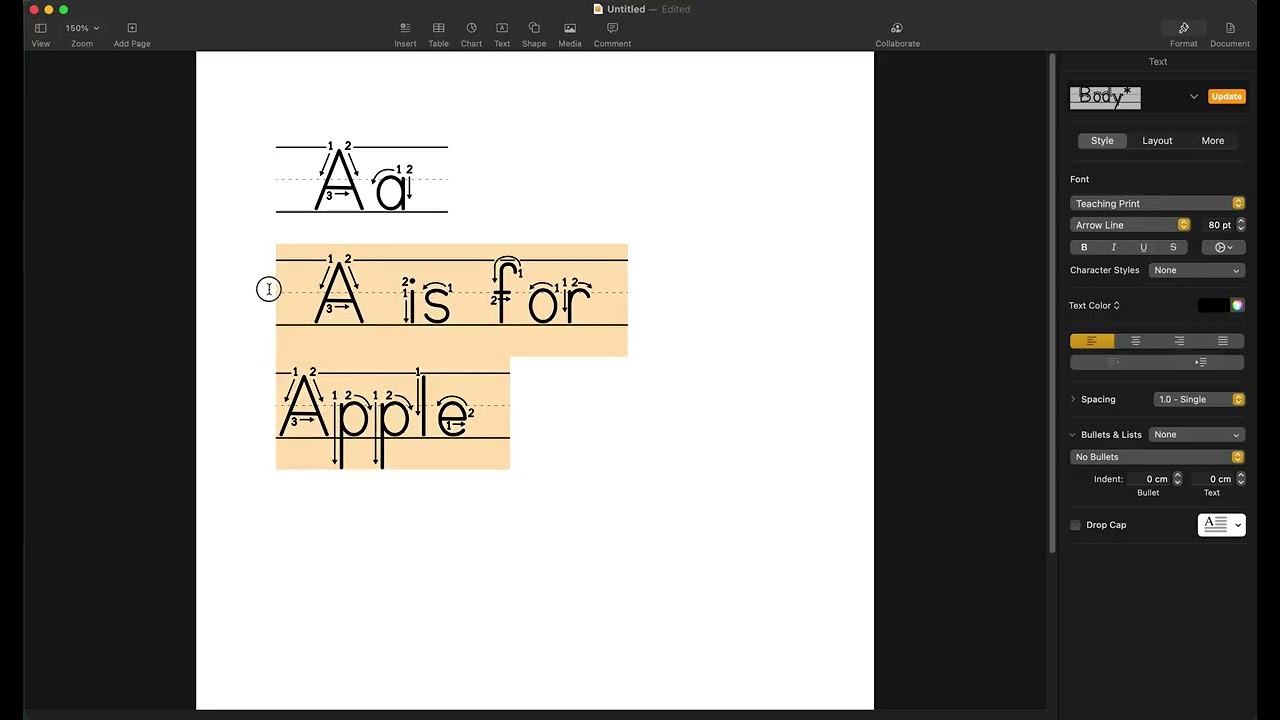 Create a Custom Tracing Worksheet with the Teaching Print Font