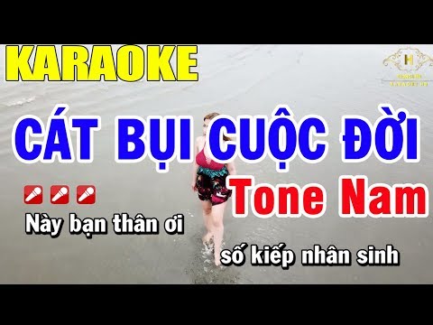Karaoke Cát Bụi Cuộc Đời Tone Nam Nhạc Sống | Trọng Hiếu