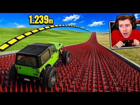 DESCI uma LADEIRA DE PREGO infinito no BeamNG Drive! 