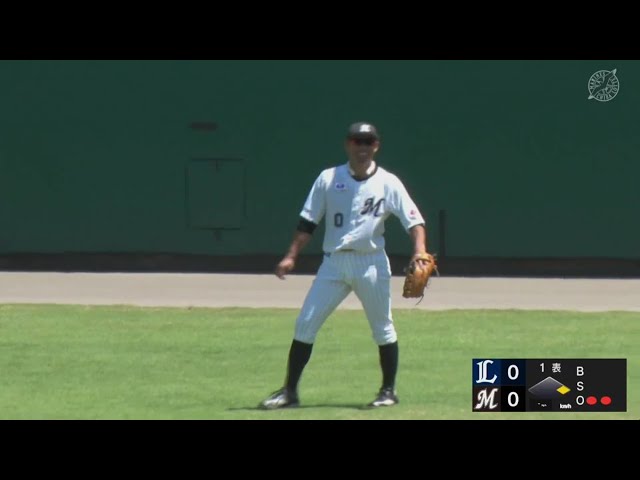 【ファーム】堅守は健在!! マリーンズ・荻野貴司 ライト後方のライナーをジャンピングキャッチ!!  2023年7月16日 千葉ロッテマリーンズ 対 埼玉西武ライオンズ