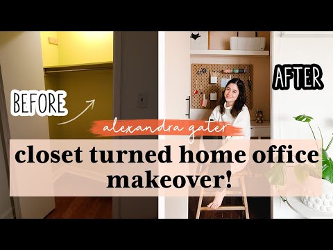 I TURNED MY CLOSET INTO A HOME OFFICE! | Small Space Office Makeover