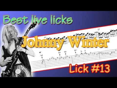 Johnny Winter - best live blues licks #13 (guitar-lesson)