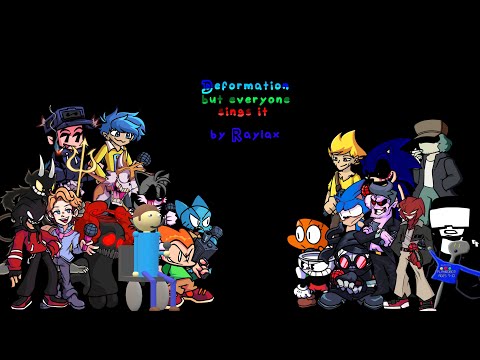 FNF |😈DEFORMATION BUT EVERYONE SINGS IT 🎶 #fridaynightfunkin#cover #betadciu#fnfmods#daveandbambi