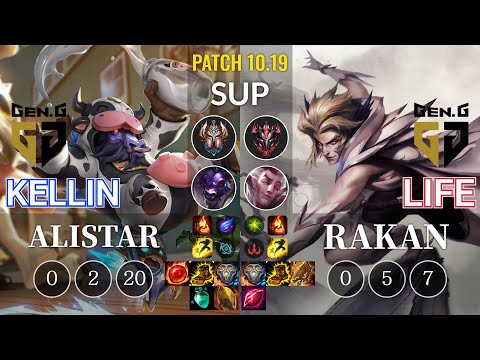 GEN Kellin Alistar vs GEN Life Rakan Sup - KR Patch 10.19