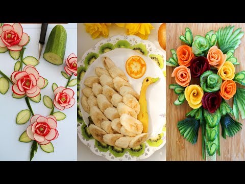 10 Super Fruits Decoration Ideas - Vegetable Flower Plate Decoration