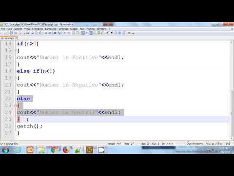 15 C in Hindi | Check Number is ve or ve | if else if else statement