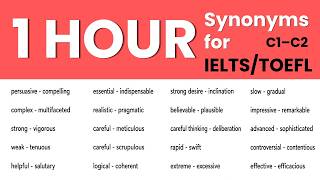 1 Hour Advanced Synonyms for IELTS & TOEFL | C1–C2 Vocabulary with Meanings & Examples