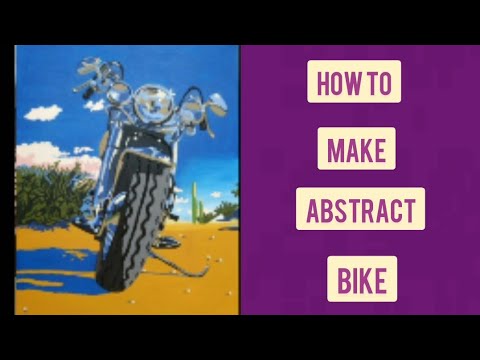 Easy Acrylic Painting / Abstract Bike Painting