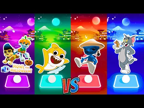Paw Patrol VS Baby Shark VS Smurf Cat VS Tom and Jerry | Tiles Hop