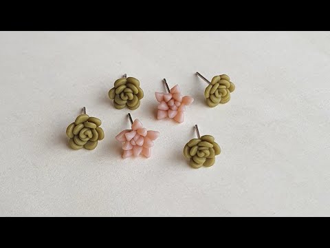 How I made succulent/flower earrings using clay