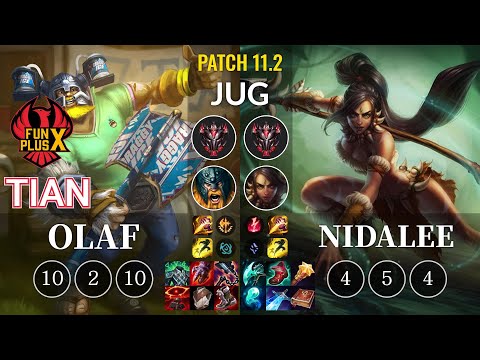 FPX Tian Olaf vs Nidalee Jungle - KR Patch 11.2