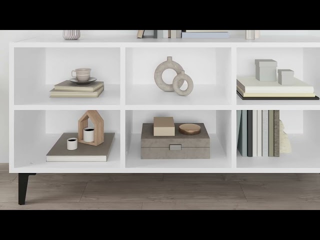 Video Teaser für 805950 vidaXL TV Cabinet with Metal Legs White 103,5×30×50cm