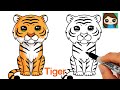 How to Draw a Tiger Easy 🐯Cute Cartoon Animal