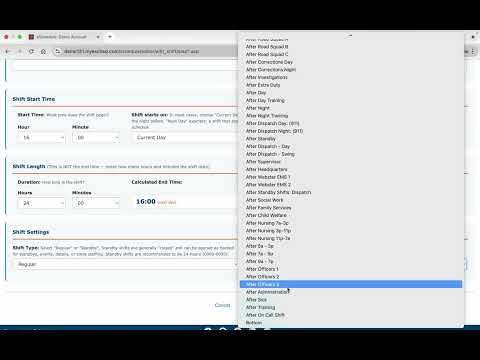 Edit A Shift Schedule Template Editor