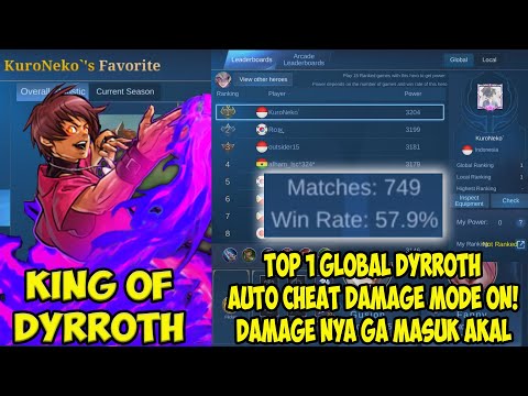 TOP 1 GLOBAL DYRROTH BISA SEJAGO INI, DAMAGE SAKIT, DARAH JUGA GA ABIS2 #NGOBEL