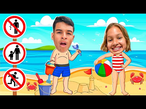 REGRAS DE CONDUTA PARA CRIANÇAS NA PRAIA ⛱ Gatinha das Artes Learn Rules of Conduct on the Beach