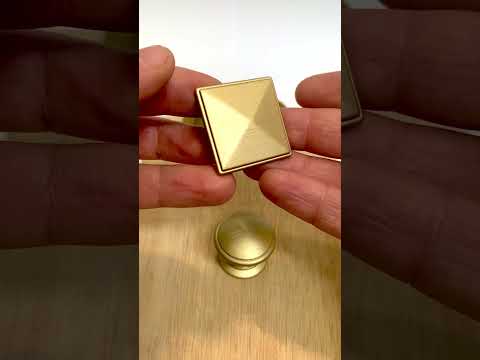 Ручка-кнопка Satin Gold сучасна класика URB-25-276 латунь матова Ø35мм - фото 1 - id-p1433617812