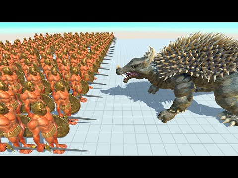 Anguirus vs Army Achiles - Animal Revolt Battle Simulator