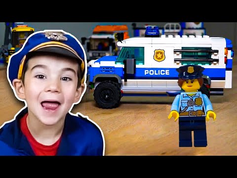 Lego City Police Pretend Play | Cops & Robbers Skits and Toy Cars For Kids | JackJackPlays