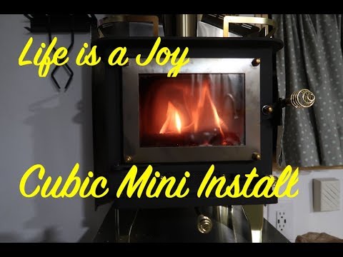 Bus Conversion to Motor Home #171 Wood Stove installation, Cubic Mini (Grizzly)